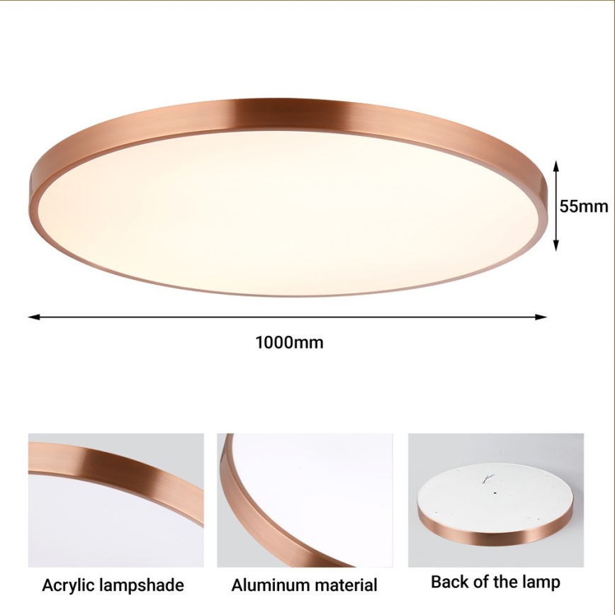 Immax NEO 07324L - LED-dimbare plafondlamp SEMPLICI LED/128W/230V Ø 100 cm Wi-Fi Tuya goud + afstandsbediening