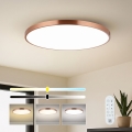 Immax NEO 07324L - LED-dimbare plafondlamp SEMPLICI LED/128W/230V Ø 100 cm Wi-Fi Tuya goud + afstandsbediening