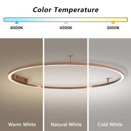 Immax NEO 07325-120C - Dimbare LED-plafondlamp FINO LED/72W/230V 120 cm Tuya roségoud + afstandsbediening