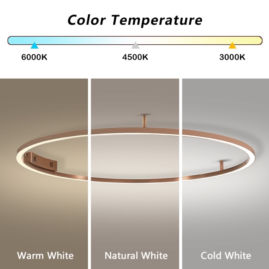 Immax NEO 07325-120C - Dimbare LED-plafondlamp FINO LED/72W/230V 120 cm Tuya roségoud + afstandsbediening