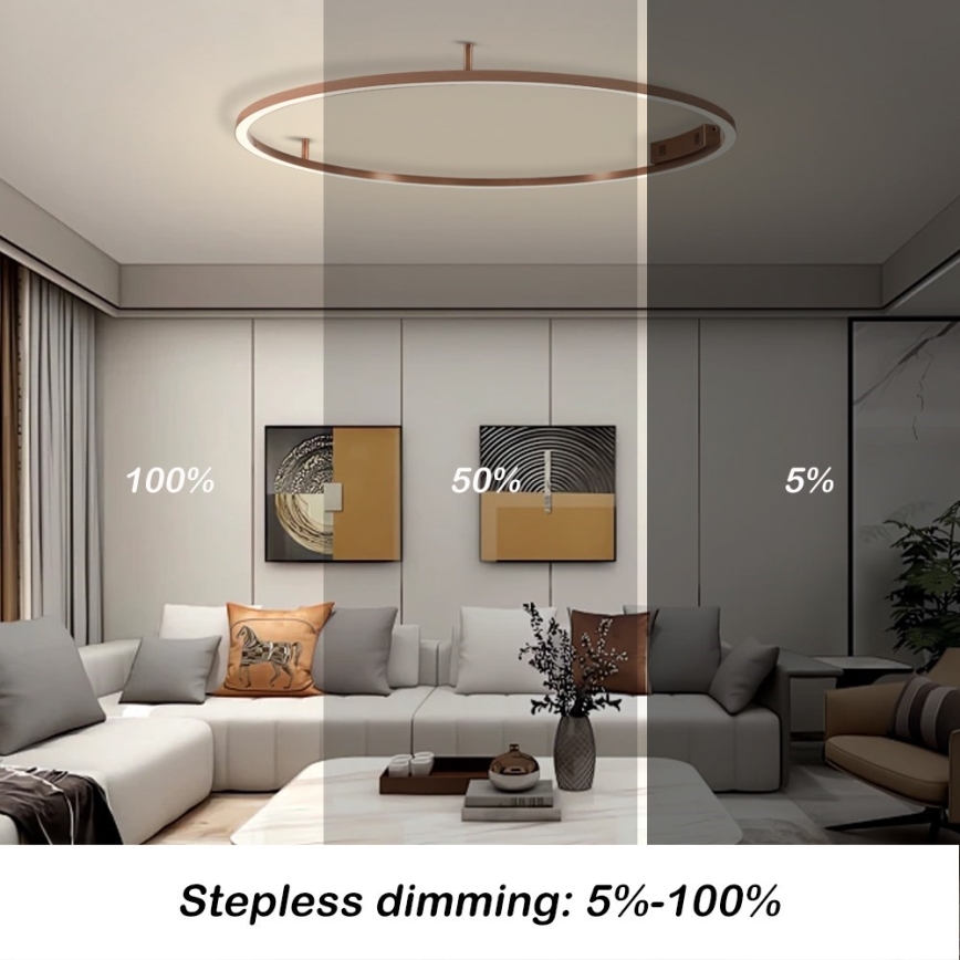 Immax NEO 07325-120C - Dimbare LED-plafondlamp FINO LED/72W/230V 120 cm Tuya roségoud + afstandsbediening
