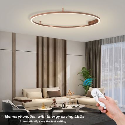 Immax NEO 07325-120C - Dimbare LED-plafondlamp FINO LED/72W/230V 120 cm Tuya roségoud + afstandsbediening