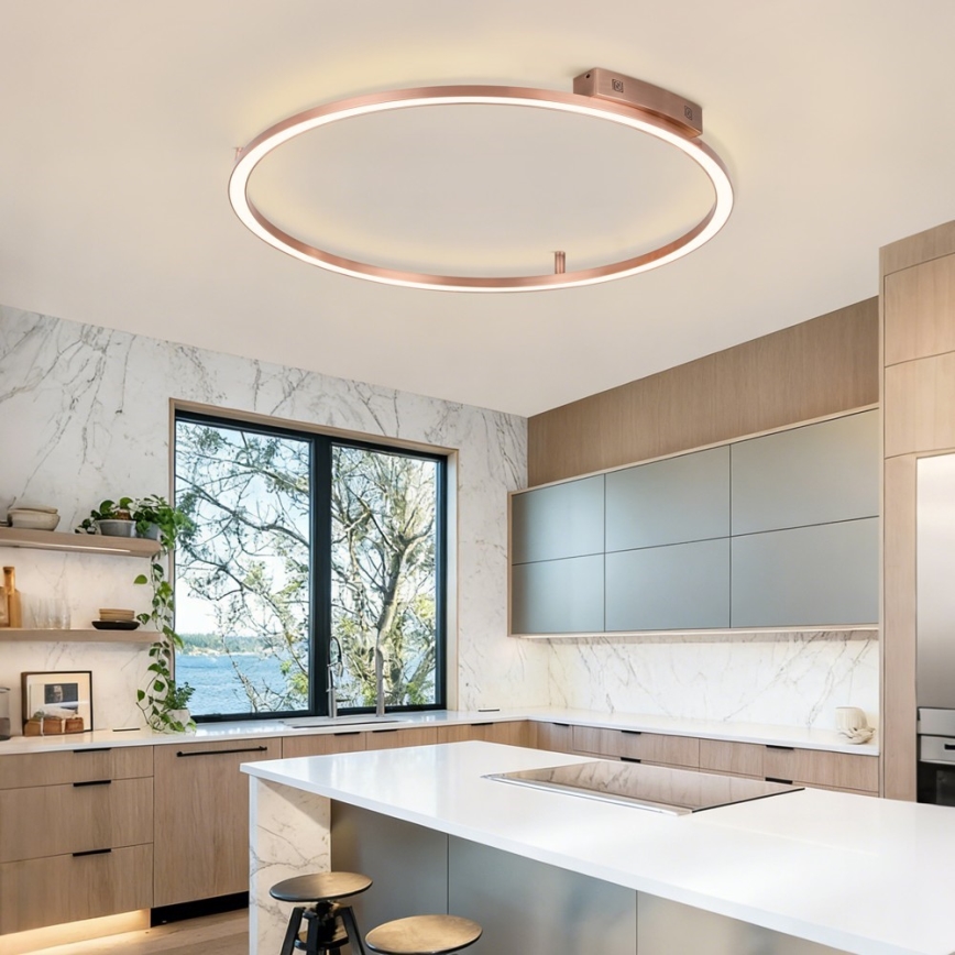 Immax NEO 07325-120C - Dimbare LED-plafondlamp FINO LED/72W/230V 120 cm Tuya roségoud + afstandsbediening
