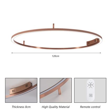 Immax NEO 07325-120C - Dimbare LED-plafondlamp FINO LED/72W/230V 120 cm Tuya roségoud + afstandsbediening