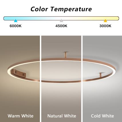 Immax NEO 07325-120C - Dimbare LED-plafondlamp FINO LED/72W/230V 120 cm Tuya roségoud + afstandsbediening