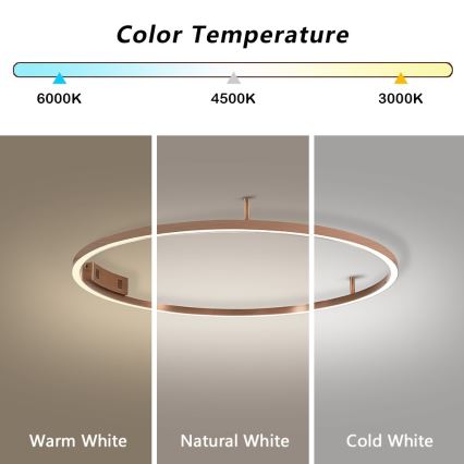 Immax NEO 07326-80C - LED dimbare plafondlamp FINO LED/55W/230V 80 cm Tuya roségoud + afstandsbediening