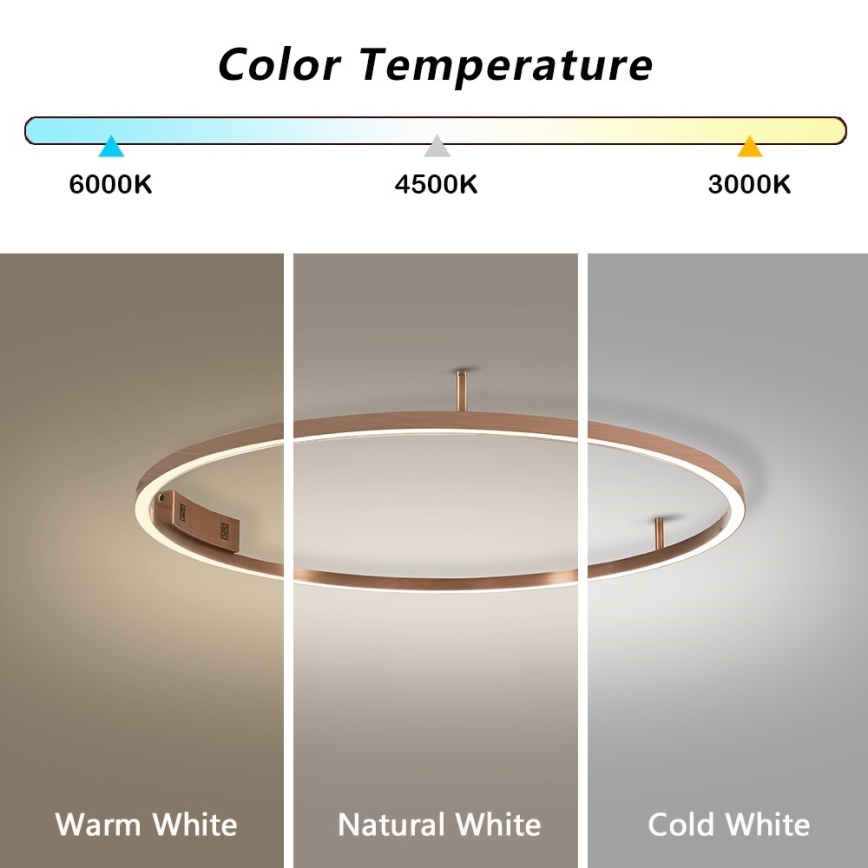 Immax NEO 07326-80C - LED dimbare plafondlamp FINO LED/55W/230V 80 cm Tuya roségoud + afstandsbediening