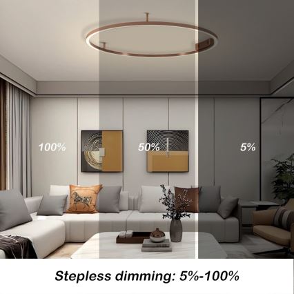 Immax NEO 07326-80C - LED dimbare plafondlamp FINO LED/55W/230V 80 cm Tuya roségoud + afstandsbediening