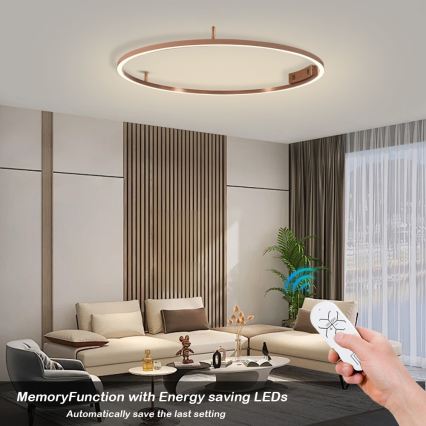 Immax NEO 07326-80C - LED dimbare plafondlamp FINO LED/55W/230V 80 cm Tuya roségoud + afstandsbediening