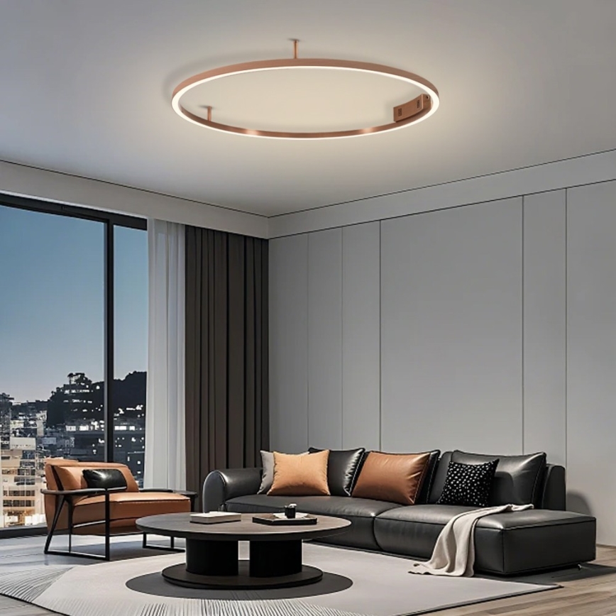 Immax NEO 07326-80C - LED dimbare plafondlamp FINO LED/55W/230V 80 cm Tuya roségoud + afstandsbediening