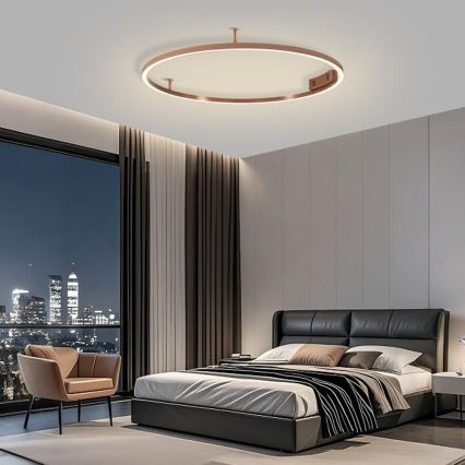 Immax NEO 07326-80C - LED dimbare plafondlamp FINO LED/55W/230V 80 cm Tuya roségoud + afstandsbediening