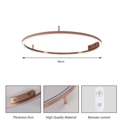 Immax NEO 07326-80C - LED dimbare plafondlamp FINO LED/55W/230V 80 cm Tuya roségoud + afstandsbediening
