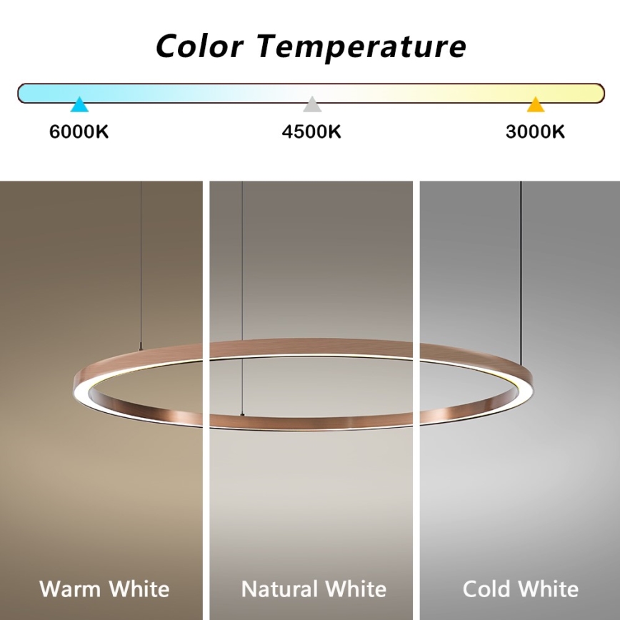Immax NEO 07327L - Dimbare LED-hanglamp aan kabel FINO LED/55W/230V 80 cm Tuya roségoud + afstandsbediening