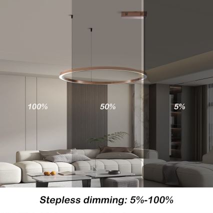 Immax NEO 07327L - Dimbare LED-hanglamp aan kabel FINO LED/55W/230V 80 cm Tuya roségoud + afstandsbediening