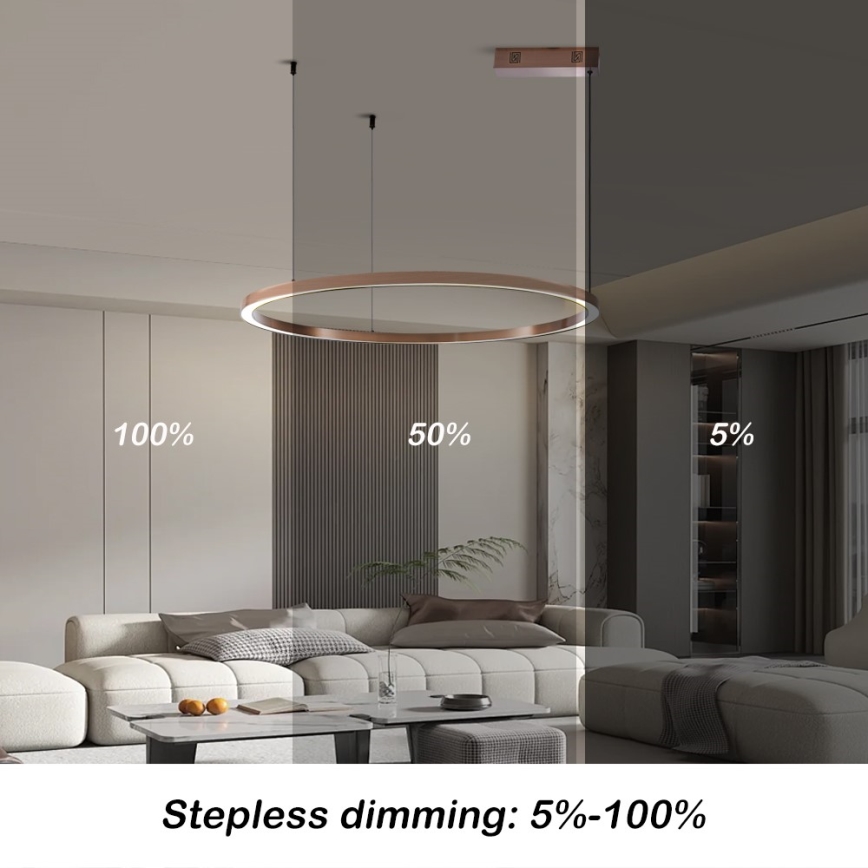 Immax NEO 07327L - Dimbare LED-hanglamp aan kabel FINO LED/55W/230V 80 cm Tuya roségoud + afstandsbediening