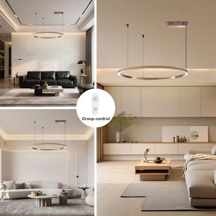 Immax NEO 07327L - Dimbare LED-hanglamp aan kabel FINO LED/55W/230V 80 cm Tuya roségoud + afstandsbediening