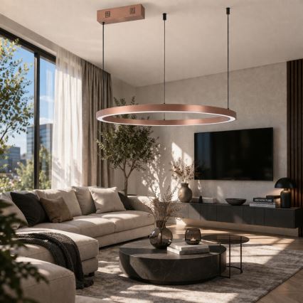 Immax NEO 07327L - Dimbare LED-hanglamp aan kabel FINO LED/55W/230V 80 cm Tuya roségoud + afstandsbediening