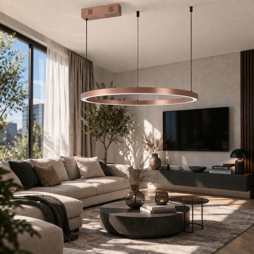 Immax NEO 07327L - Dimbare LED-hanglamp aan kabel FINO LED/55W/230V 80 cm Tuya roségoud + afstandsbediening
