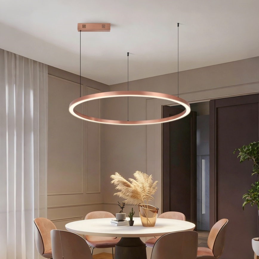 Immax NEO 07327L - Dimbare LED-hanglamp aan kabel FINO LED/55W/230V 80 cm Tuya roségoud + afstandsbediening