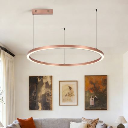 Immax NEO 07327L - Dimbare LED-hanglamp aan kabel FINO LED/55W/230V 80 cm Tuya roségoud + afstandsbediening