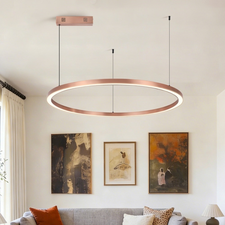Immax NEO 07327L - Dimbare LED-hanglamp aan kabel FINO LED/55W/230V 80 cm Tuya roségoud + afstandsbediening