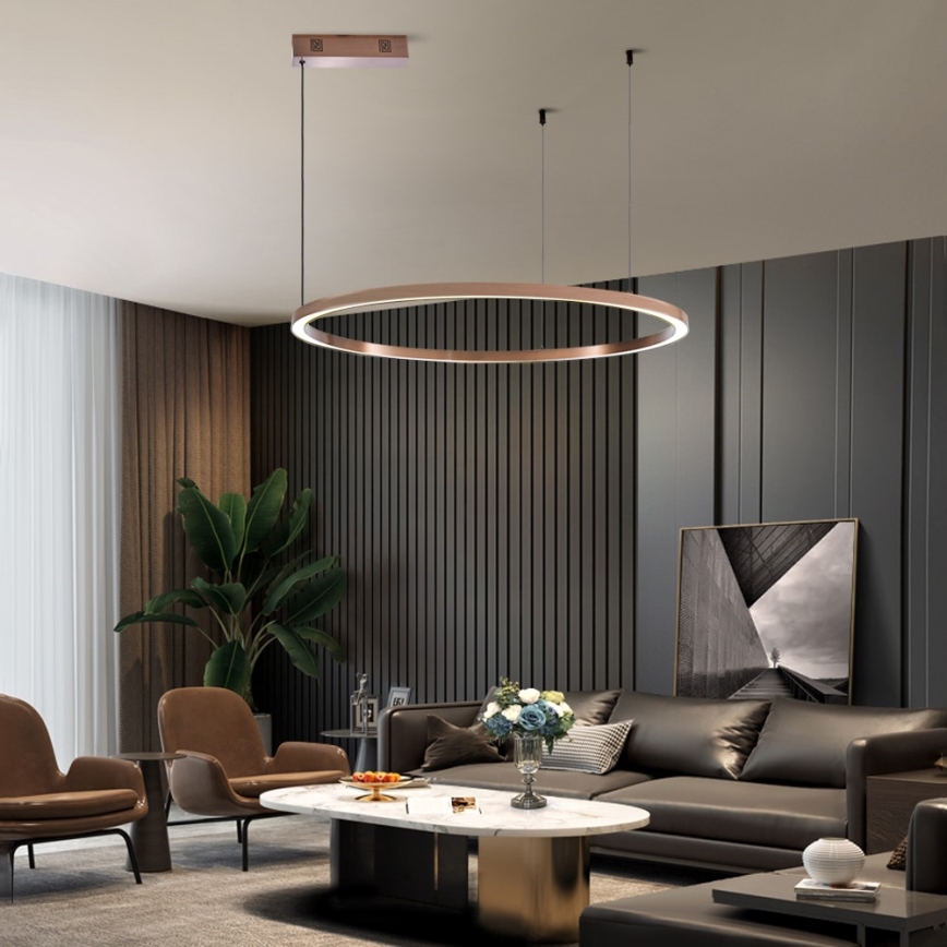 Immax NEO 07327L - Dimbare LED-hanglamp aan kabel FINO LED/55W/230V 80 cm Tuya roségoud + afstandsbediening