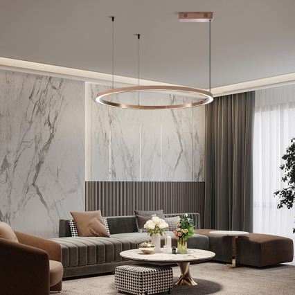 Immax NEO 07327L - Dimbare LED-hanglamp aan kabel FINO LED/55W/230V 80 cm Tuya roségoud + afstandsbediening