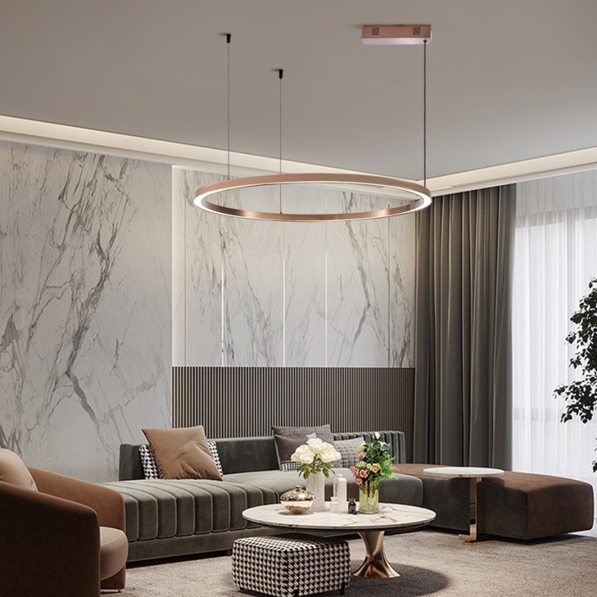 Immax NEO 07327L - Dimbare LED-hanglamp aan kabel FINO LED/55W/230V 80 cm Tuya roségoud + afstandsbediening