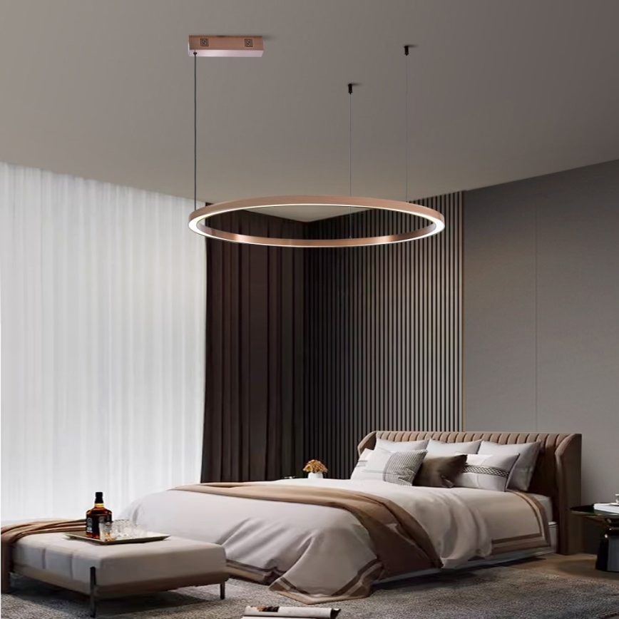 Immax NEO 07327L - Dimbare LED-hanglamp aan kabel FINO LED/55W/230V 80 cm Tuya roségoud + afstandsbediening