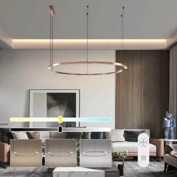 Immax NEO 07328L - Dimbare LED-hanglamp FINO LED/72W/230V 120 cm roségoud Tuya + afstandsbediening