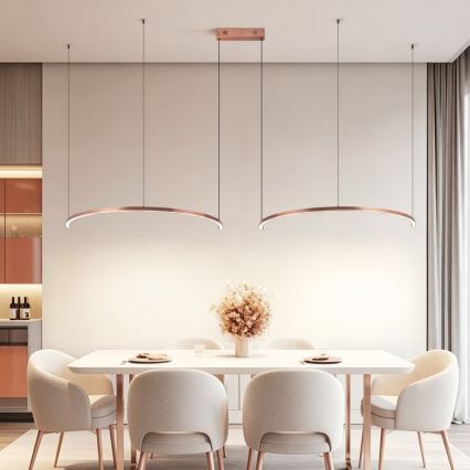Immax NEO 07328L - LED dimbare hanglamp aan kabel FINO LED/72W/230V 120 cm Tuya roségoud + afstandsbediening