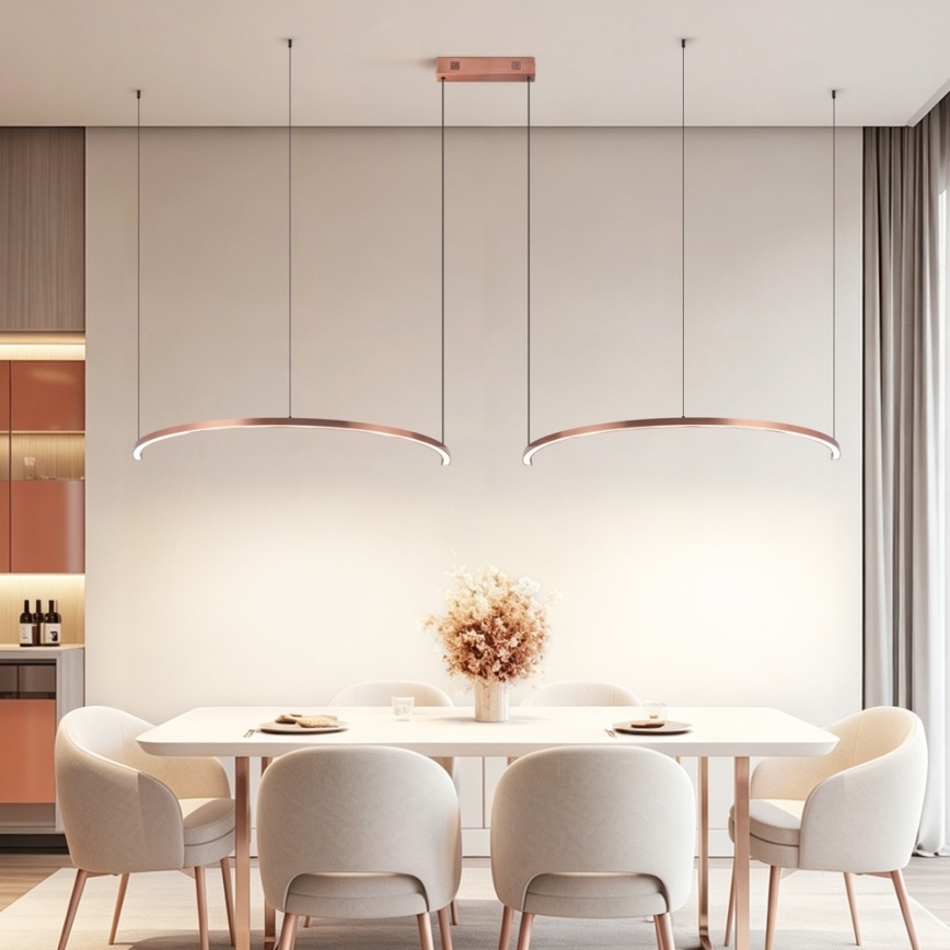 Immax NEO 07328L - LED dimbare hanglamp aan kabel FINO LED/72W/230V 120 cm Tuya roségoud + afstandsbediening