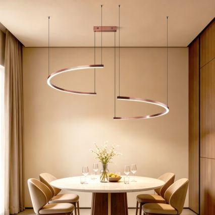 Immax NEO 07328L - LED dimbare hanglamp aan kabel FINO LED/72W/230V 120 cm Tuya roségoud + afstandsbediening