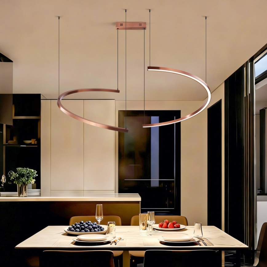 Immax NEO 07328L - LED dimbare hanglamp aan kabel FINO LED/72W/230V 120 cm Tuya roségoud + afstandsbediening