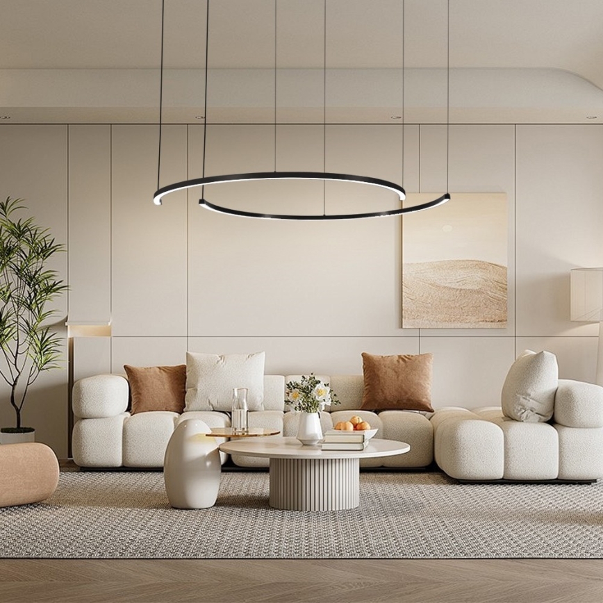 Immax NEO 07329L - LED dimbare pendellamp met kabel FINO LED/72W/230V 120 cm Tuya zwart + afstandsbediening