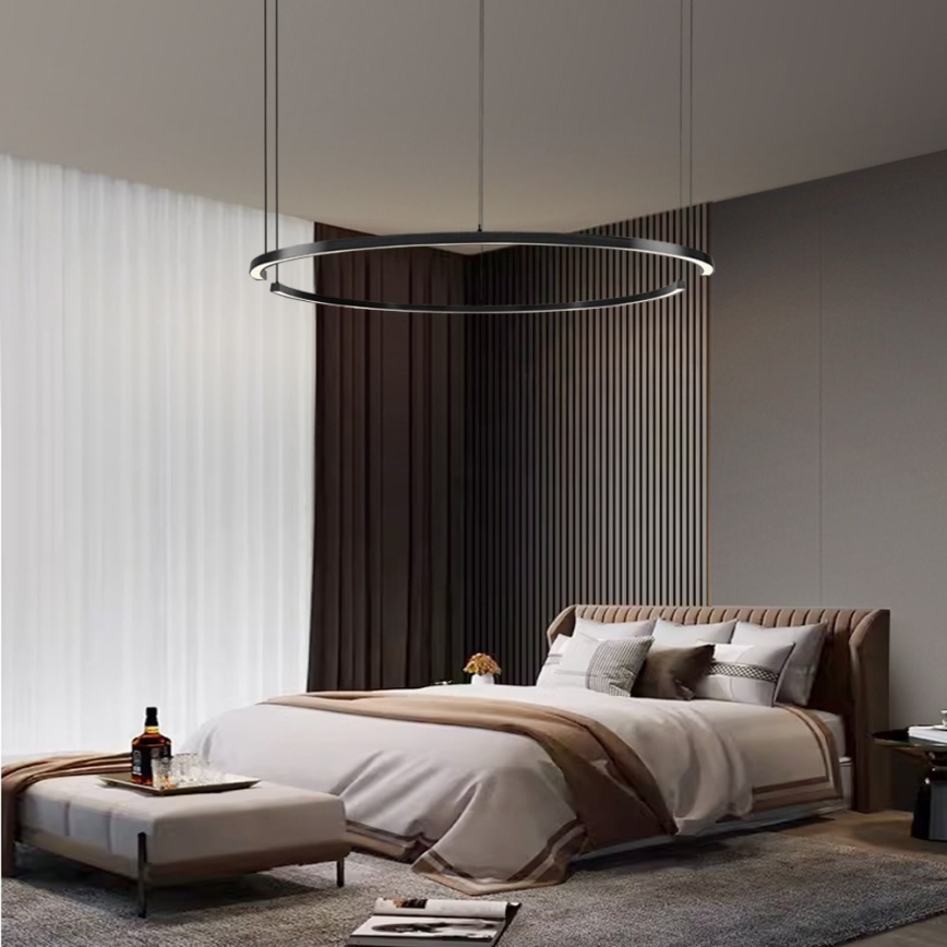 Immax NEO 07329L - LED dimbare pendellamp met kabel FINO LED/72W/230V 120 cm Tuya zwart + afstandsbediening