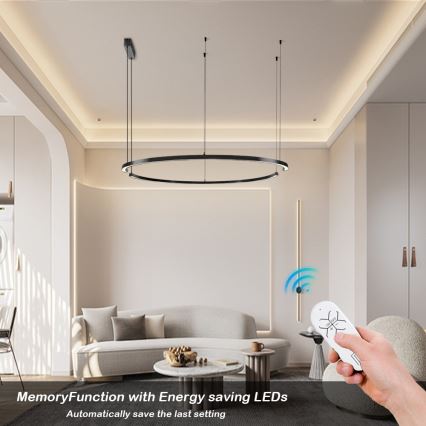 Immax NEO 07329L - LED dimbare pendellamp met kabel FINO LED/72W/230V 120 cm Tuya zwart + afstandsbediening