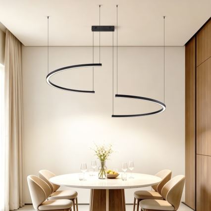 Immax NEO 07329L - FINO dimbare LED-hanglamp aan kabel LED/72W/230V 120 cm zwart Tuya + afstandsbediening