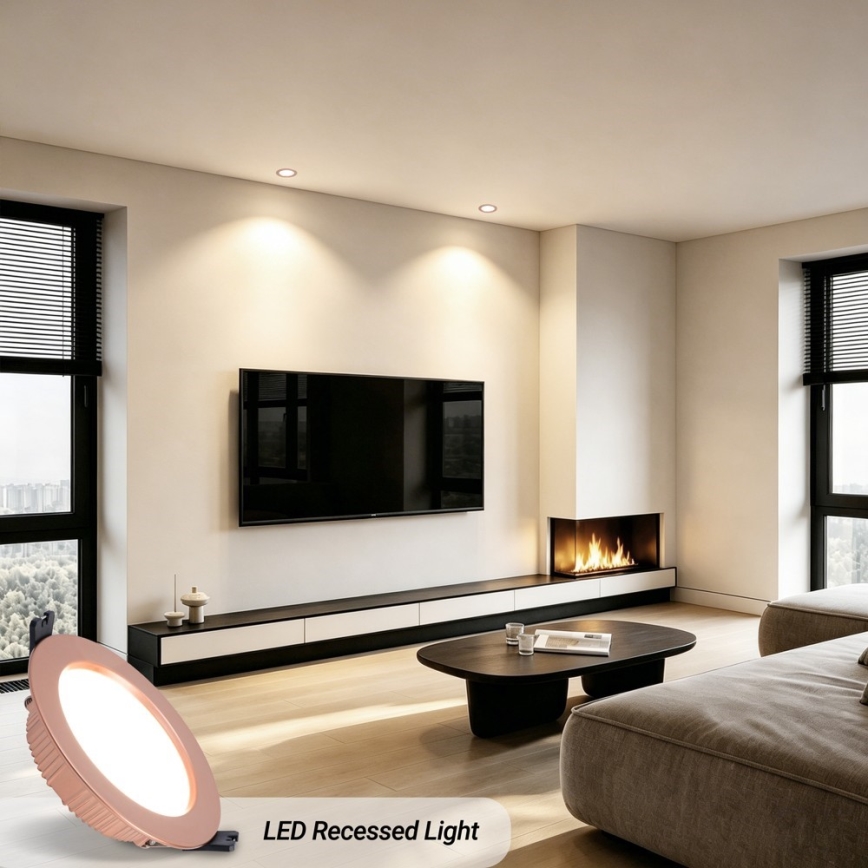 Immax NEO 07330L - Dimbare LED-inbouwspot DOWN LED/12W/230V Wi-Fi Tuya Ø 12 cm roségoud