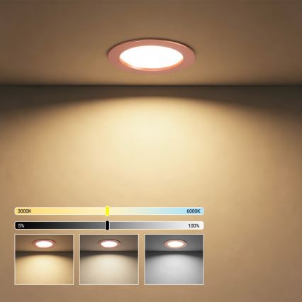 Immax NEO 07330L - Dimbare LED-inbouwspot DOWN LED/12W/230V Wi-Fi Tuya Ø 12 cm roségoud