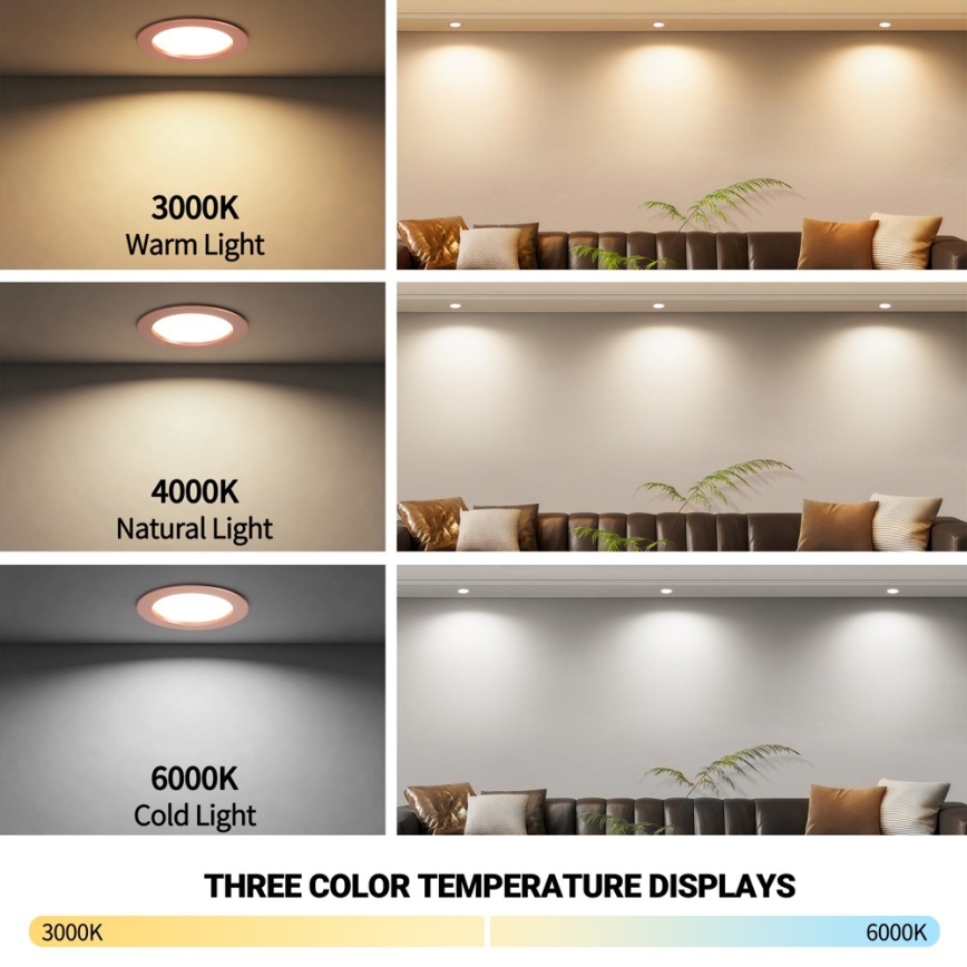 Immax NEO 07330L - Dimbare LED-inbouwspot DOWN LED/12W/230V Wi-Fi Tuya Ø 12 cm roségoud