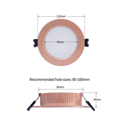 Immax NEO 07330L - Dimbare LED-inbouwspot DOWN LED/12W/230V Wi-Fi Tuya Ø 12 cm roségoud