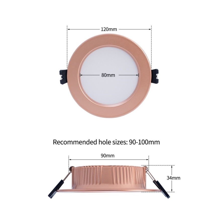 Immax NEO 07330L - Dimbare LED-inbouwspot DOWN LED/12W/230V Wi-Fi Tuya Ø 12 cm roségoud