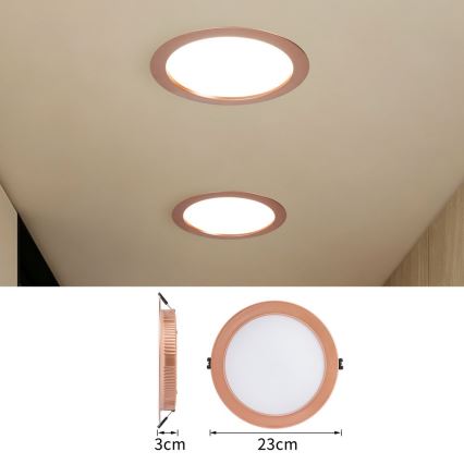 Immax NEO 07331L - LED dimbare inbouwspot DOWN LED/36W/230V Wi-Fi Tuya Ø 23 cm roségoud