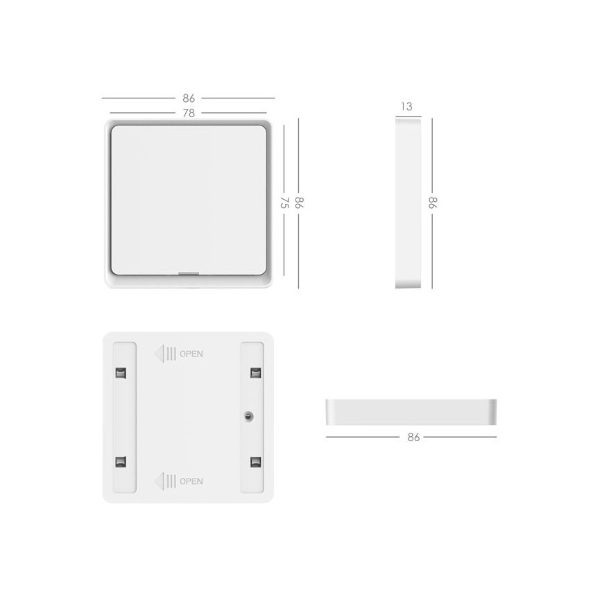 Immax NEO 07506L - Schakelaar 1-knops SMART 1xCR2430 Zigbee 3.0 Tuya