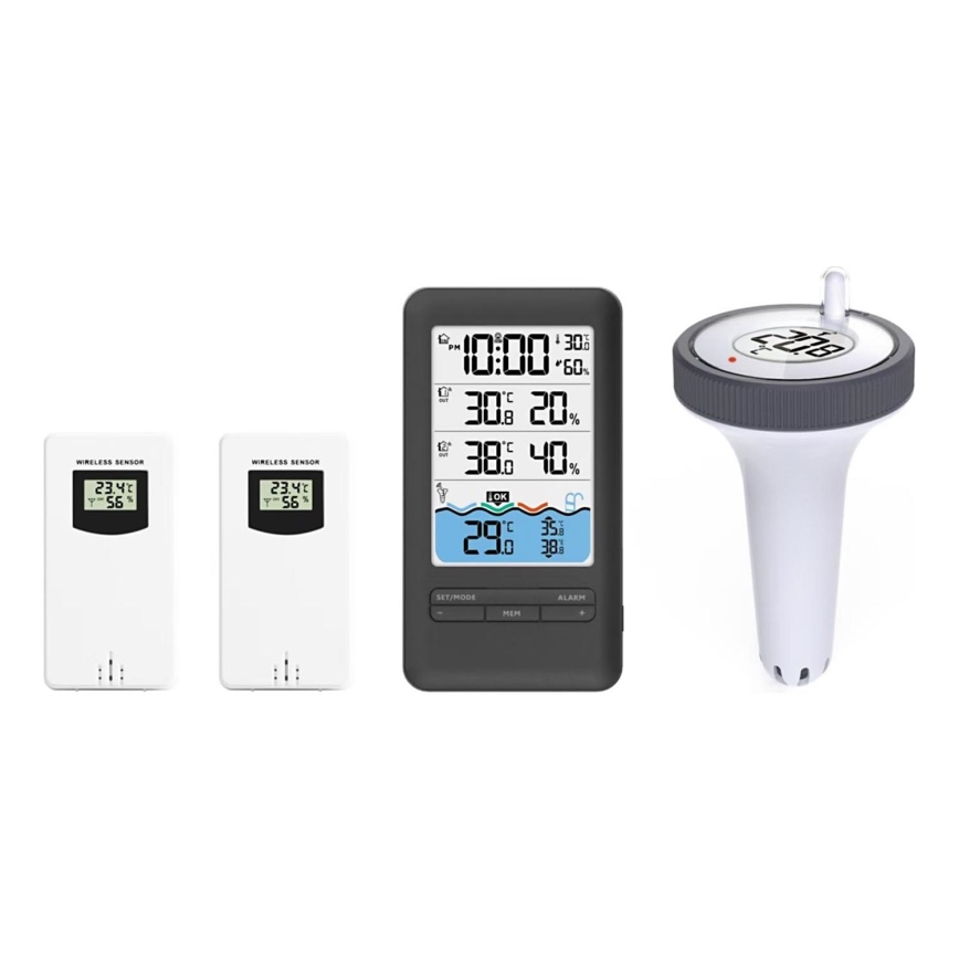 Immax NEO 07529L - Slimme zwembadtemperatuursensor +2x binnentemperatuur- en vochtigheidssensor Wi-Fi Tuya