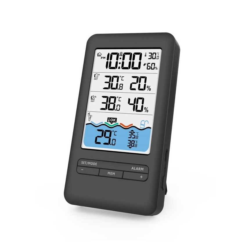 Immax NEO 07529L - Slimme zwembadtemperatuursensor +2x binnentemperatuur- en vochtigheidssensor Wi-Fi Tuya