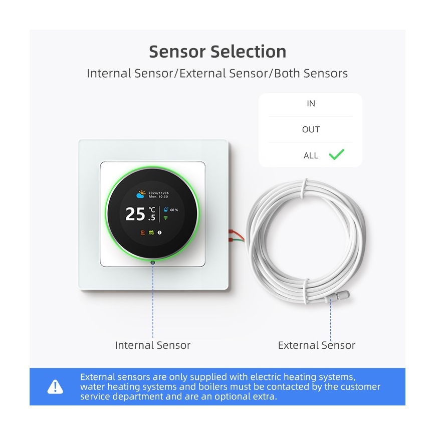 Immax NEO 07535L - Thermostaat voor elektrische vloerverwarming SMART 230V/16A Wi-Fi Tuya