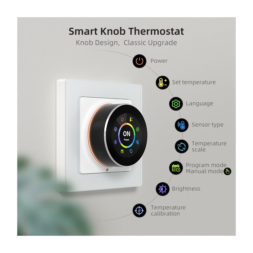 Immax NEO 07535L - Thermostaat voor elektrische vloerverwarming SMART 230V/16A Wi-Fi Tuya