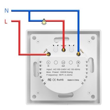 Immax NEO 07538L - Slimme 1-knops schakelaar 230V Wi-Fi Tuya